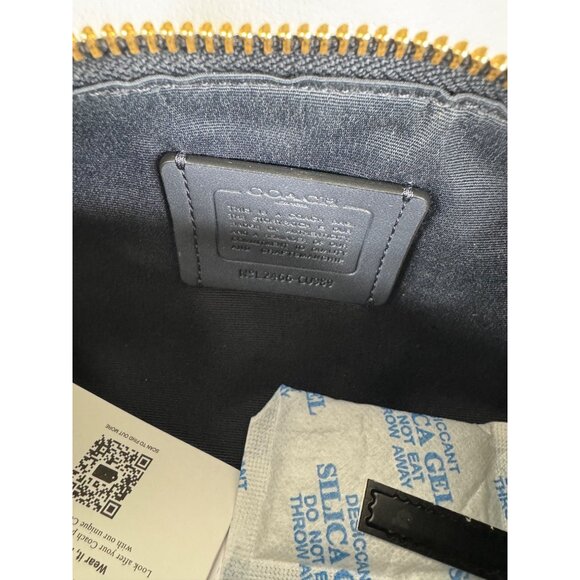 NWT Coach Nolita Barrel Bag In Denim Signature Jacquard Gold Midnight Navy - Picture 7 of 8